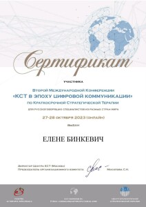 Сертификат участника II Международной конференции КСТ